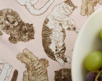 Preorder now Add to cart and save for JULY SHIPMENT!  Cozy Cat Blush Pink Fat Quarter 18” x 21”