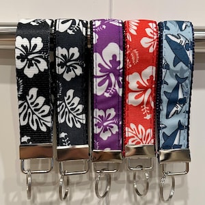 Key Fob Wristlet Choose your favorite! Hawaiian design! Blac, Purple, Red and Sharks!