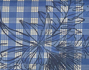 Sold by fat quarter cut  Blue Palaka Polyester/Cotton Overlay