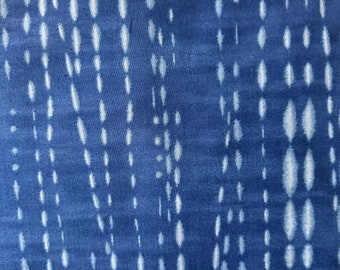 Sold by fat quarter cut Shibori cotton indigo blue lines  All Cotton Ships from USA