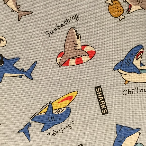 Shark Attack  All Cotton sold by Fat Quarter