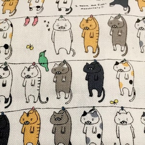 Kawaii Cats Line Dry All Cotton Canvas Ships from USA