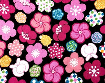 Sold by Fat Quarter RABBIT fabric in Spring berry colors Fat Quarter All Cotton Ships from USA