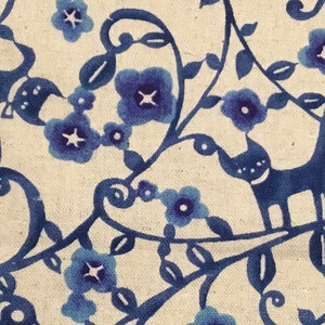 Kawaii Cats Indigo Blue All Cotton Canvas Ships from USA