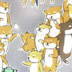 Shiba Inu cotton canvas vacation time In gray