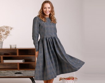 gray wool dress