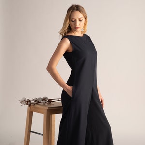 Elegant Formal Plus Size Jumpsuit, Mother of the Bride Jumpsuit, Alternative Wedding Outfit, Cocktail Party Overall, Dressy Palazzo Jumpsuit