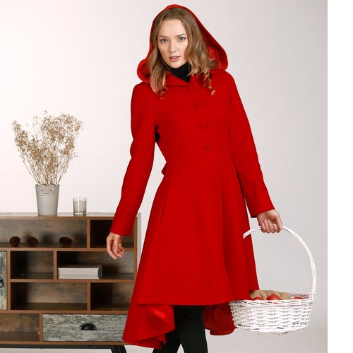 Red Riding Hood Coat Comfy Wool Coat 