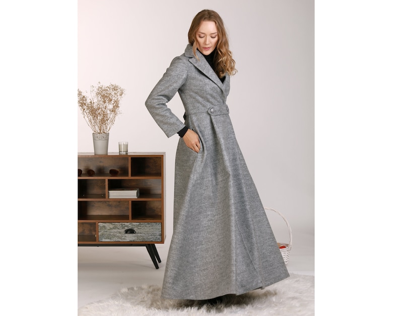 Maxi Wool Princess Coat Long Wrap Coat 