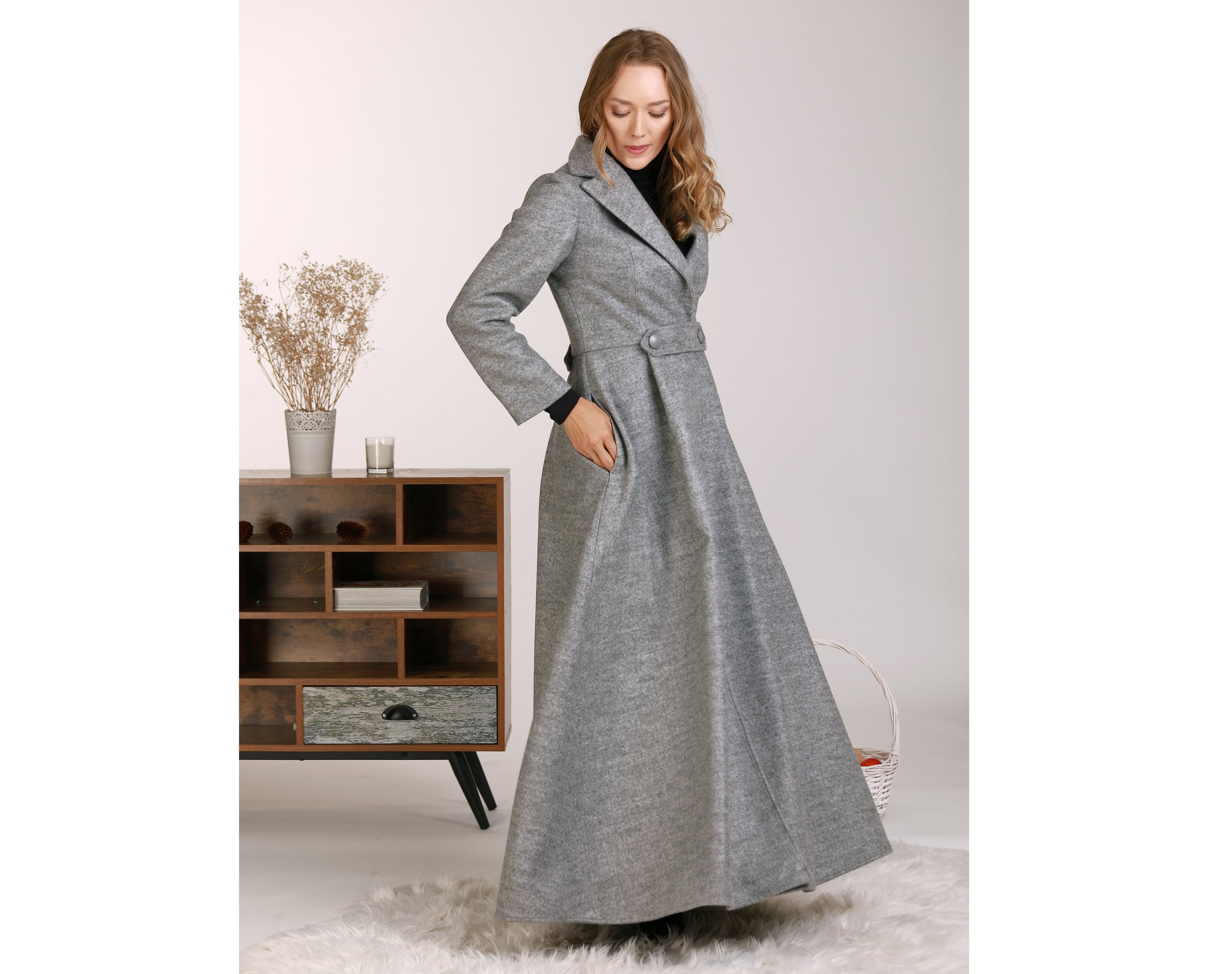 Women Long Full Length Wool Jacket,fitted Coat,plus Size Winter Coat,dress  Coat,princess Coat,handmade Coat -  Canada