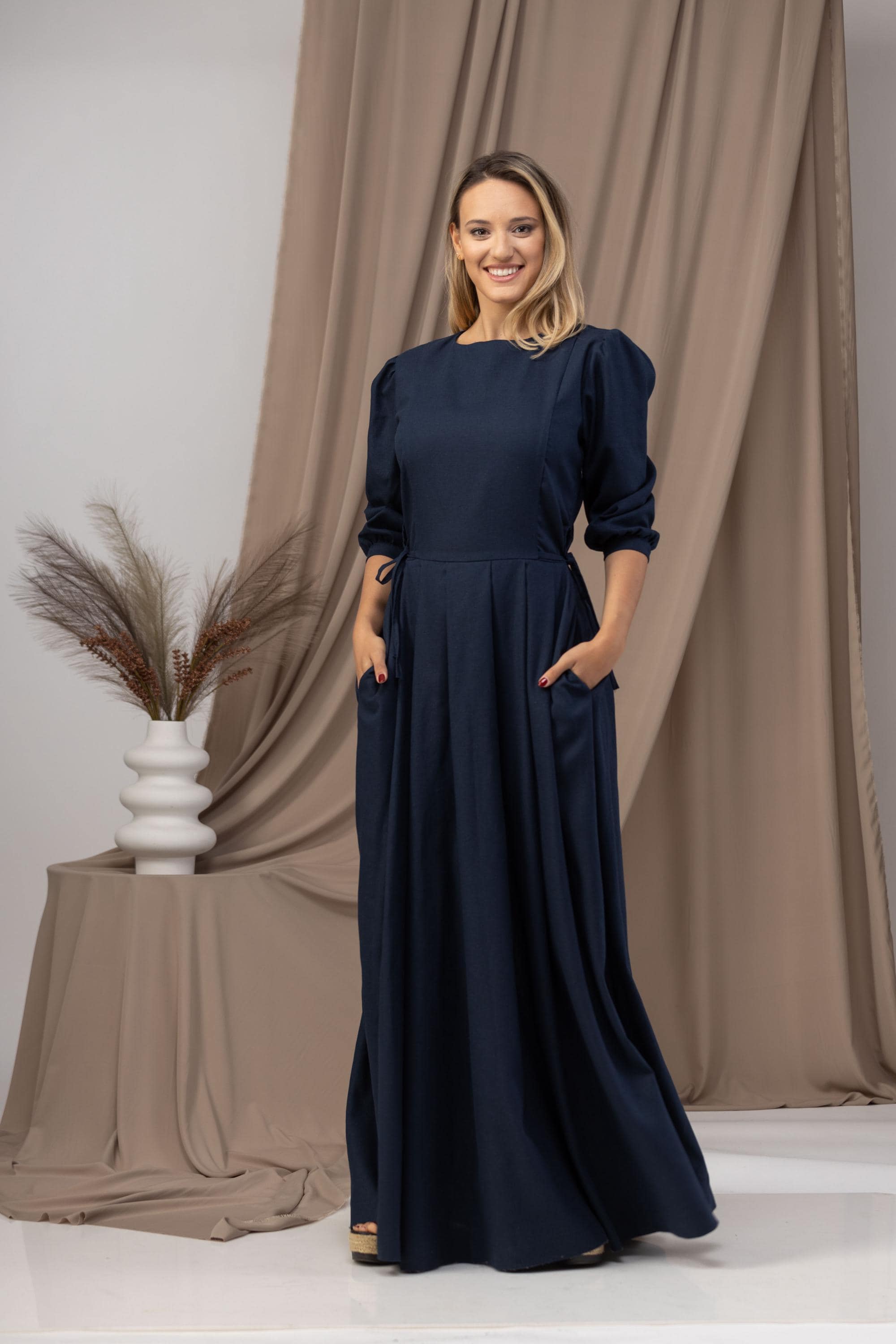 floor length modest dresses Modest Formal Glittery Geometric Dress 477 Black, 10
