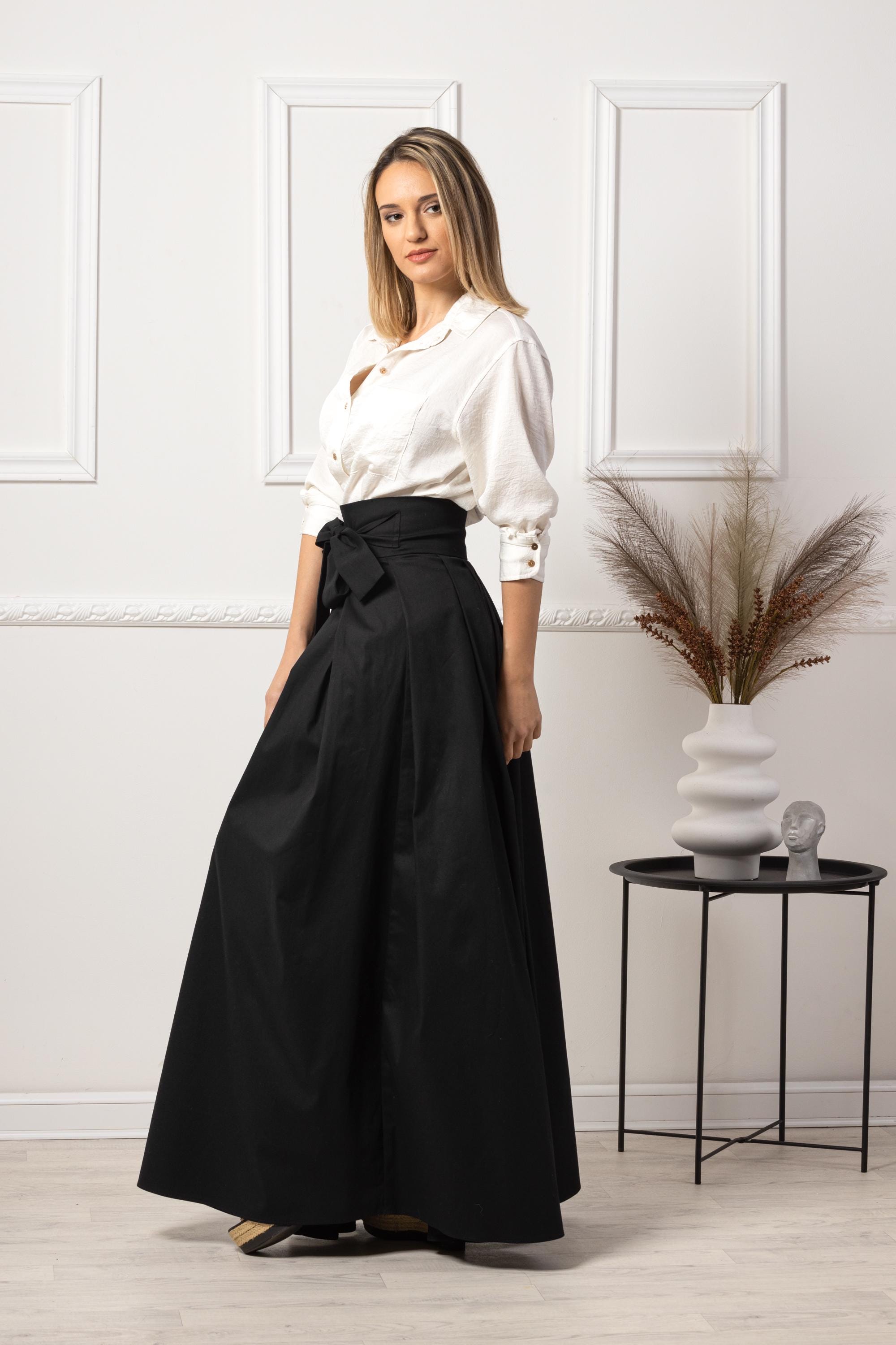 Fit and Flare Summer Cotton Skirt, Military Green High Rise Skirt  display picture 1