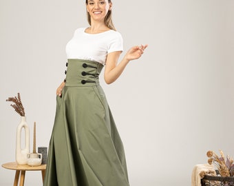 スカート 1900s~1900s Voluminous Cotton Skirt 1900s~1900s Voluminous Cotton Skirt – makky