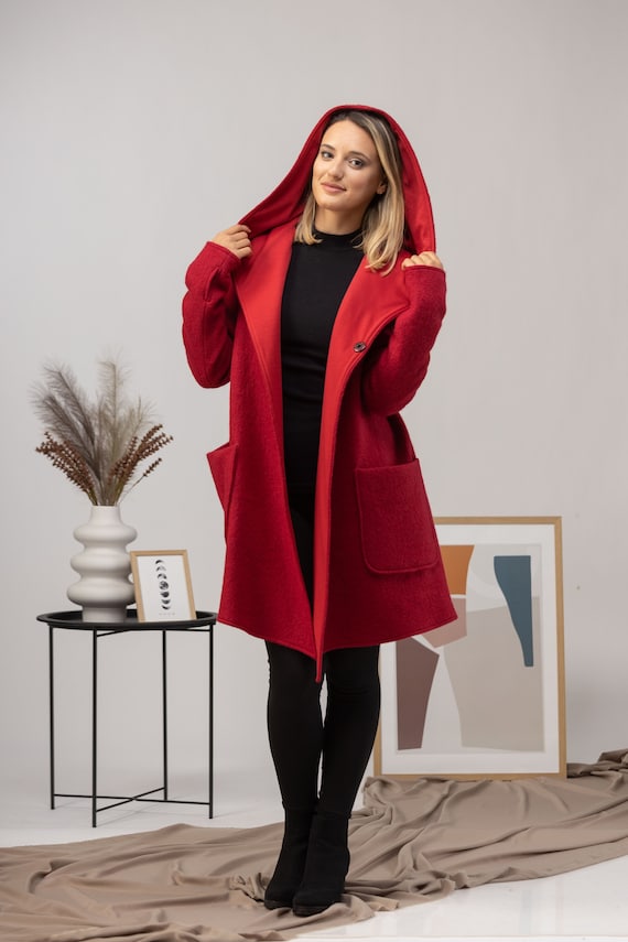 Plus size boiled store wool jacket