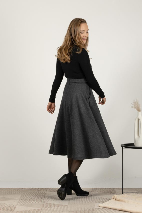 Brown winter circle womens wool skirt 4836 Brown winter circle womens wool skirt 4836