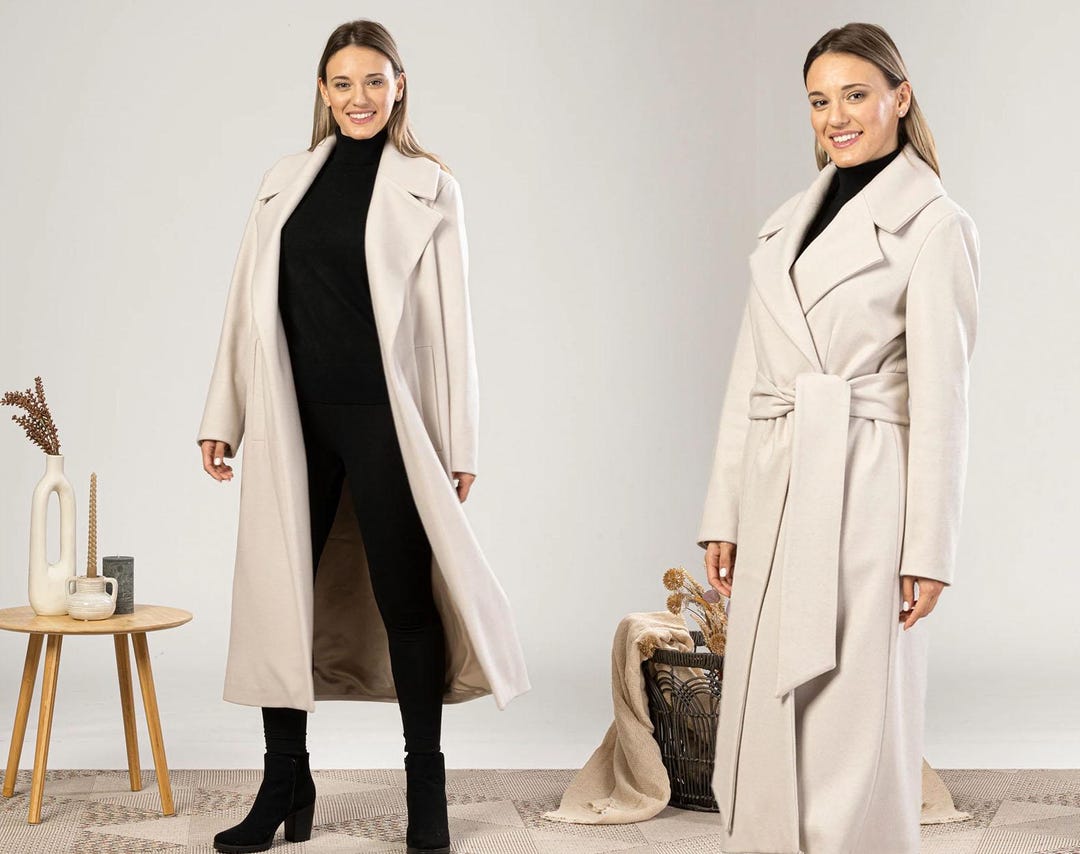Long Wrap Coat - Off-White