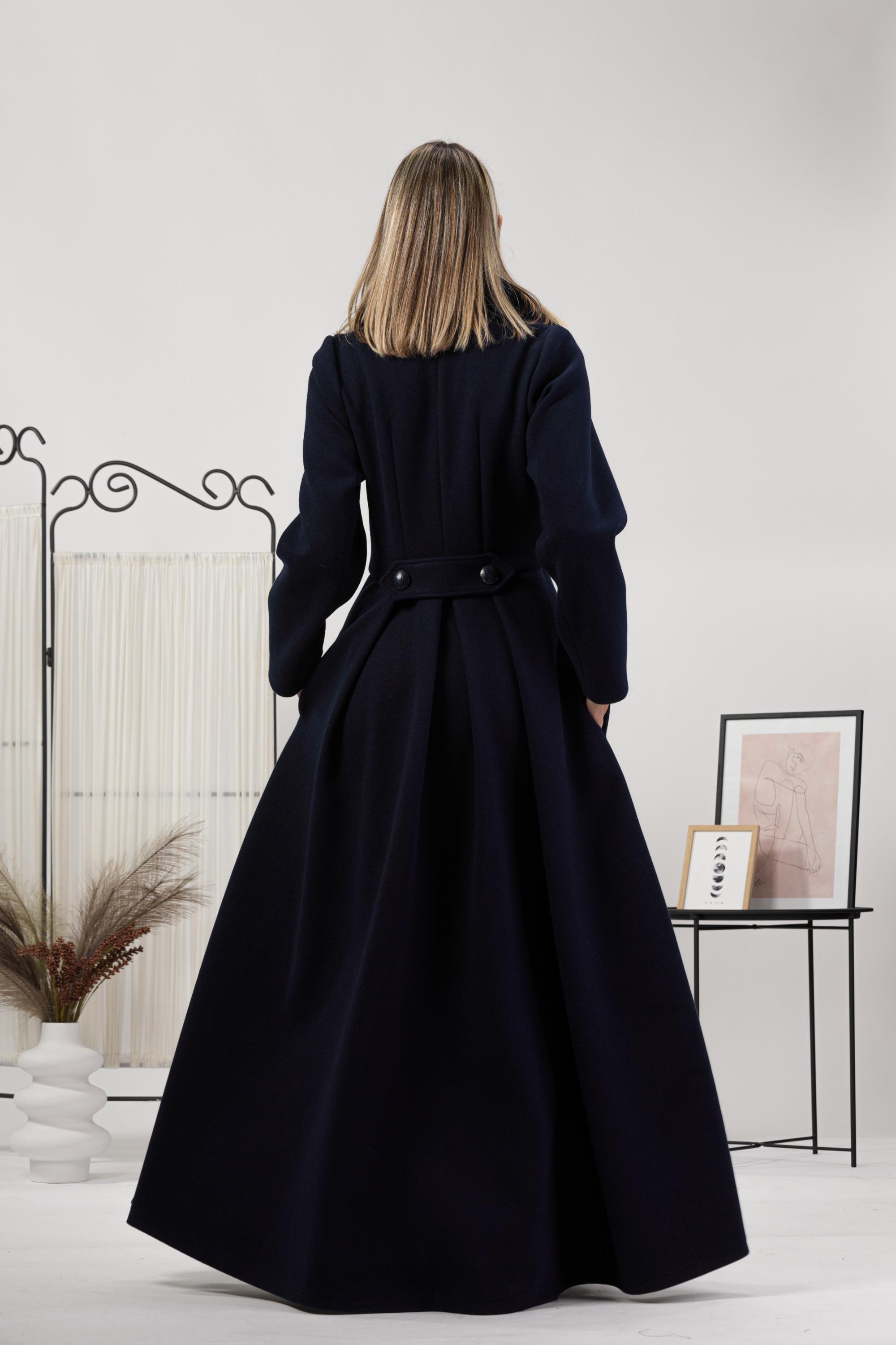Maxi Winter Coat, Edwardian Style Floor Length Coat, Long Maxi Winter Coat, Edwardian Style Floor Length Coat, Long