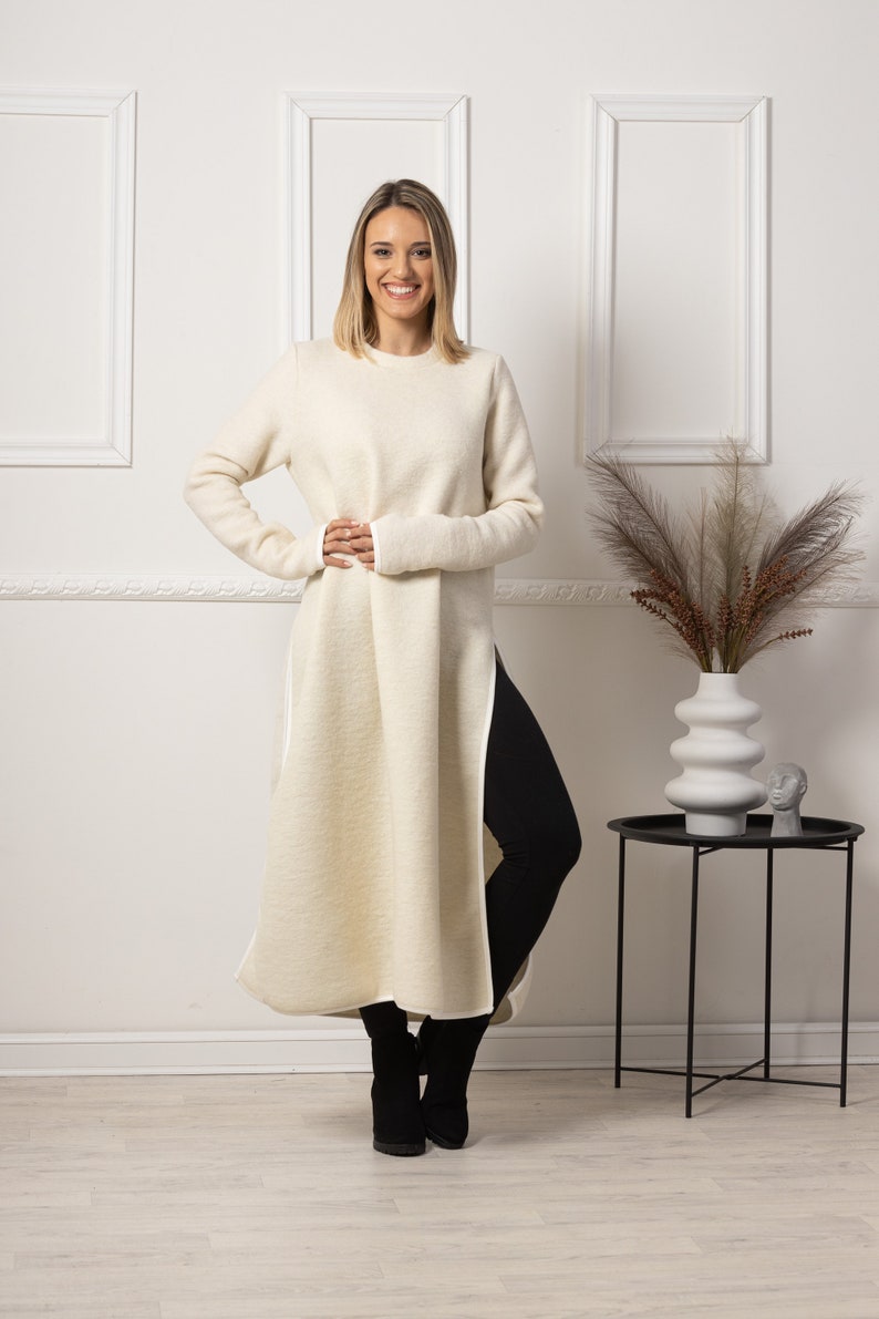 Wool Plus Size Dress Wool Sweater Dress Women Winter Dress Etsy