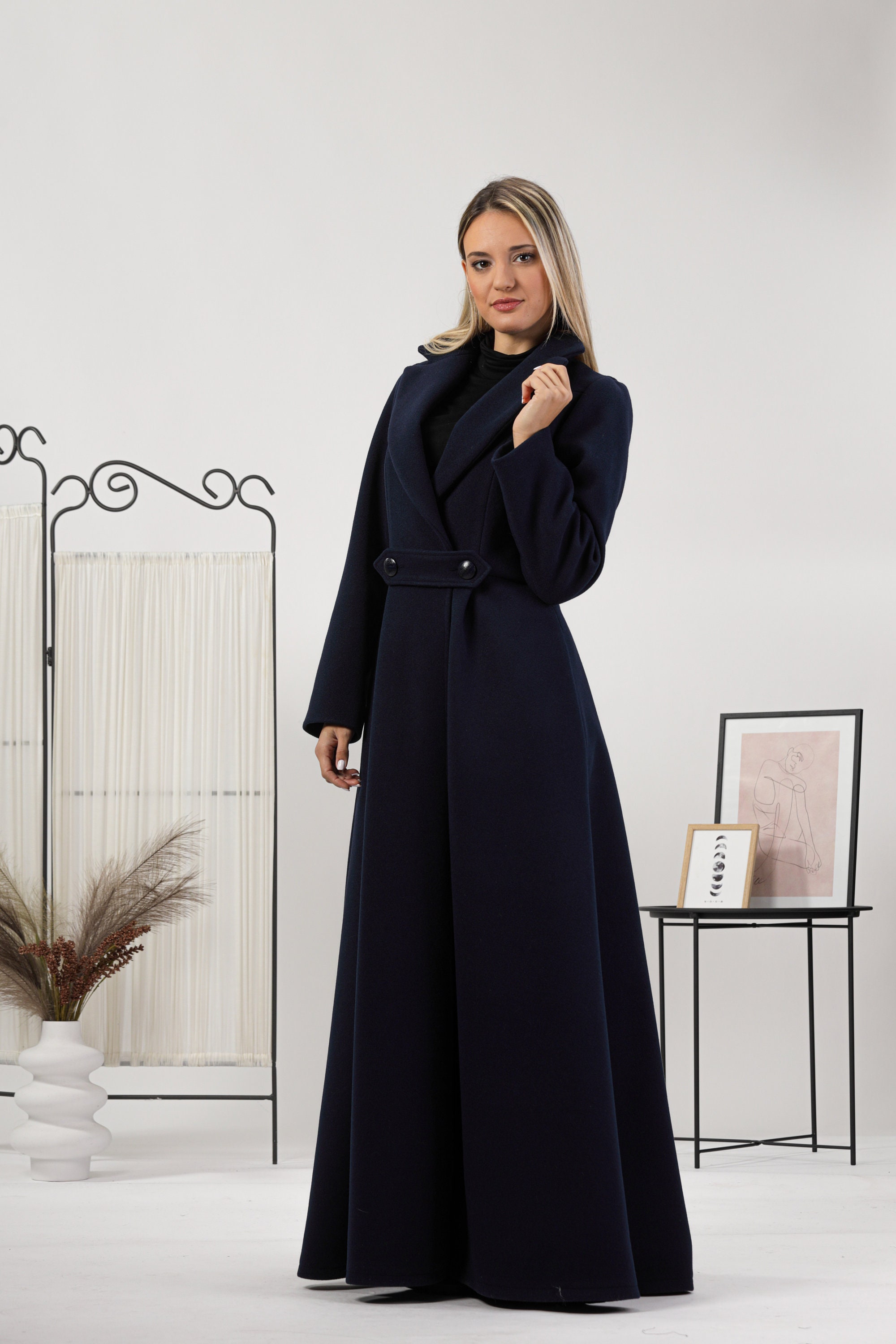 Wool wrap shop coat plus size