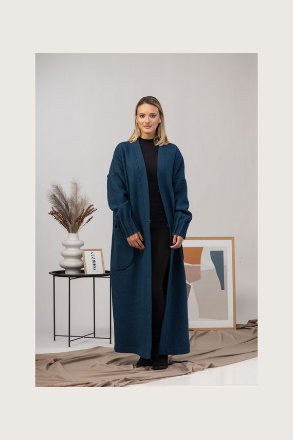 Thick Maxi Duster Cardigan for Winter, Plus Size Long Sweater Jacket, Floor  Length Wool Cardigan, Boiled Wool Jacket Coat,oversized Cardigan -   Canada