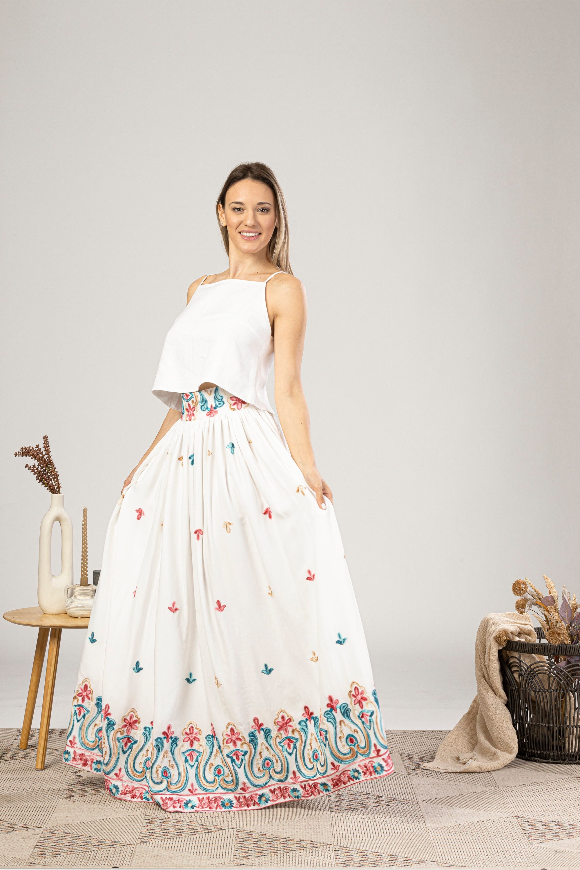 Floral Embroidered Mini Skirt | Nuuly