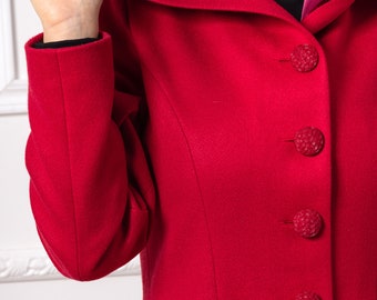 Waist Line Feminine Wool Overcoat With Big Hood, Warm Lined Waist Line Feminine Wool Overcoat With Big Hood, Warm Lined