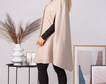 Cappotto Donna Invernale ORANDESIGNE In Lana - Mantella Poncho Elegante Per Cerimonie - Foto 5