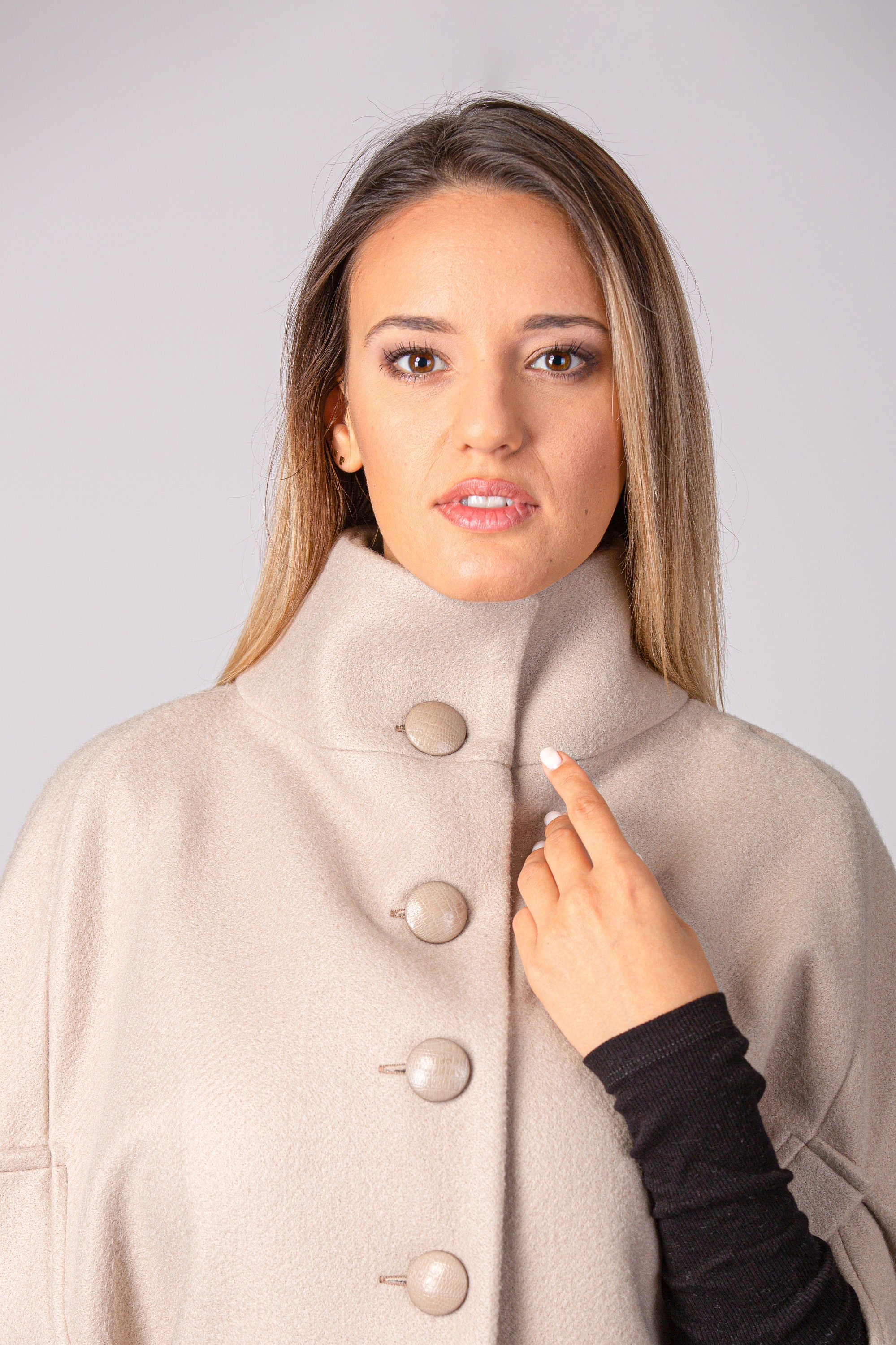 Long Wool Winter Cape Coat, Evening Cape Jacket, Dressy Long Wool Winter Cape Coat, Evening Cape Jacket, Dressy