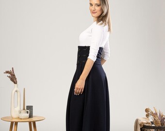 スカート ch!iiibag Wool Maxi Skirt Black Wool Skirt, Maxi Skirt, Winter Skirt, Pleated Skirt, Ladies