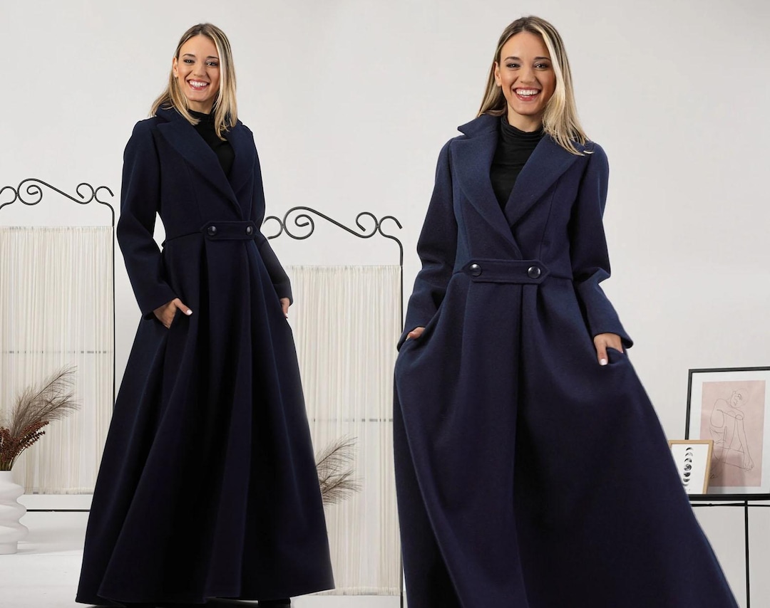 kha:ki WIDE FROCK COAT サイズ2 ネイビー kha:ki（カーキ）の「「KHA:KI / カーキ」WIDE FROCK COAT（ダウン
