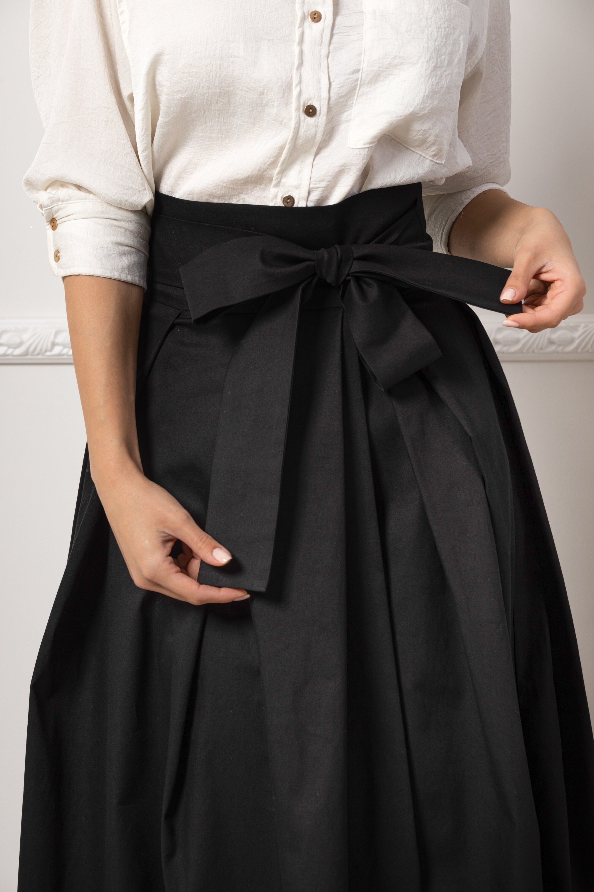 Victorian Walking Maxi Skirt, Long Edwardian High Waist Skirt