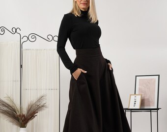 Gonna Midi EXCHIC Donna - Vita Alta, Linea A, Tessuto Elastico - Per Ufficio E Occasioni Eleganti - Foto 2