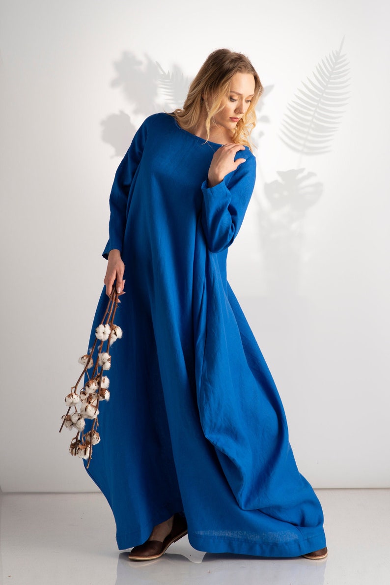 Robe en lin Maxi pour femmes robe en lin naturel v??tements | Etsy