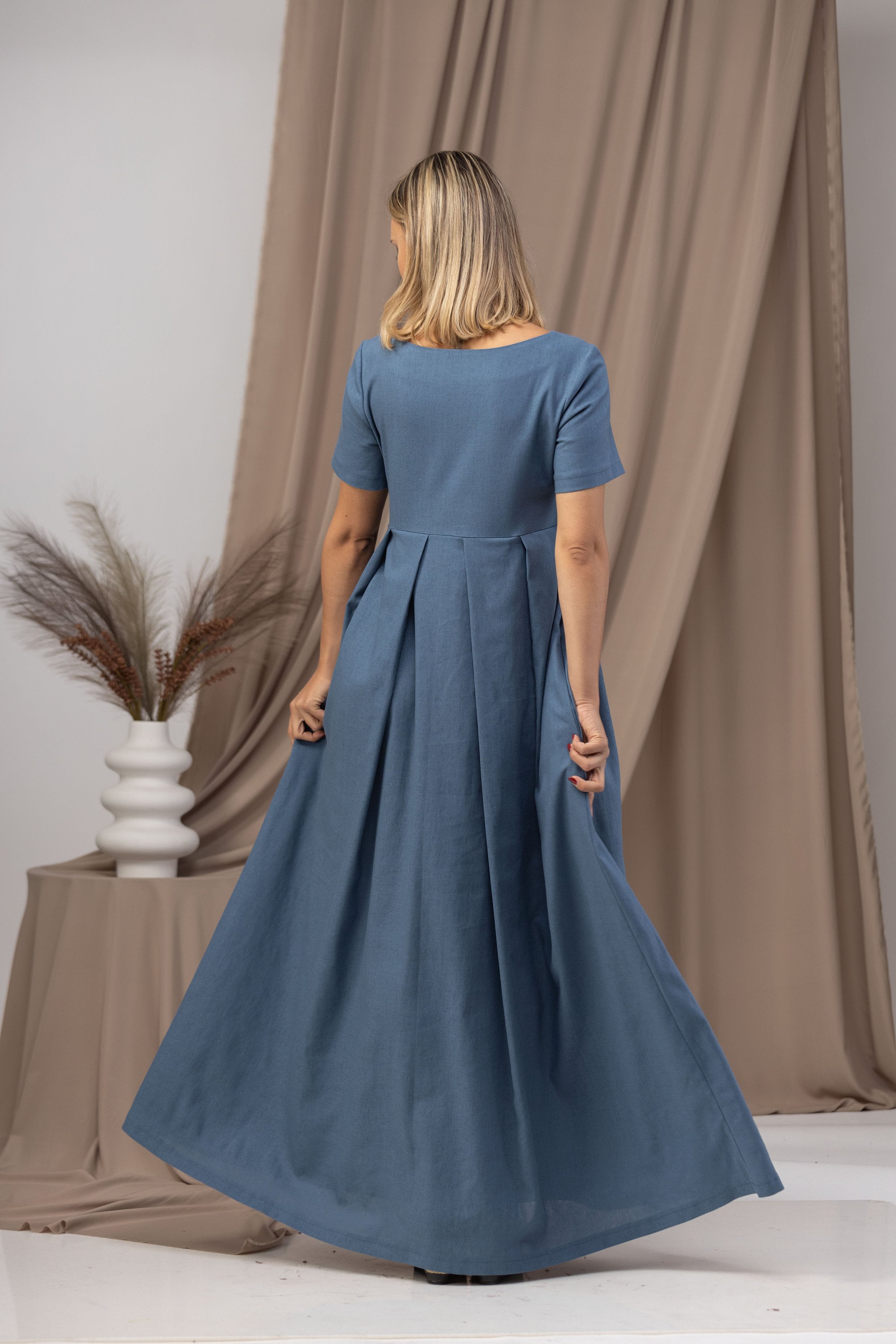 sachin and babi light blue dress RRMuAzgs Womens Plus Size Summer Dresses Long Dresses for Women Casual  Summer Sleeveless Empire Waist Tshirts Dress Cotton Linen Button Down Maxi  Sundress Army Green My The Orders S at Amazon Women's main image 0