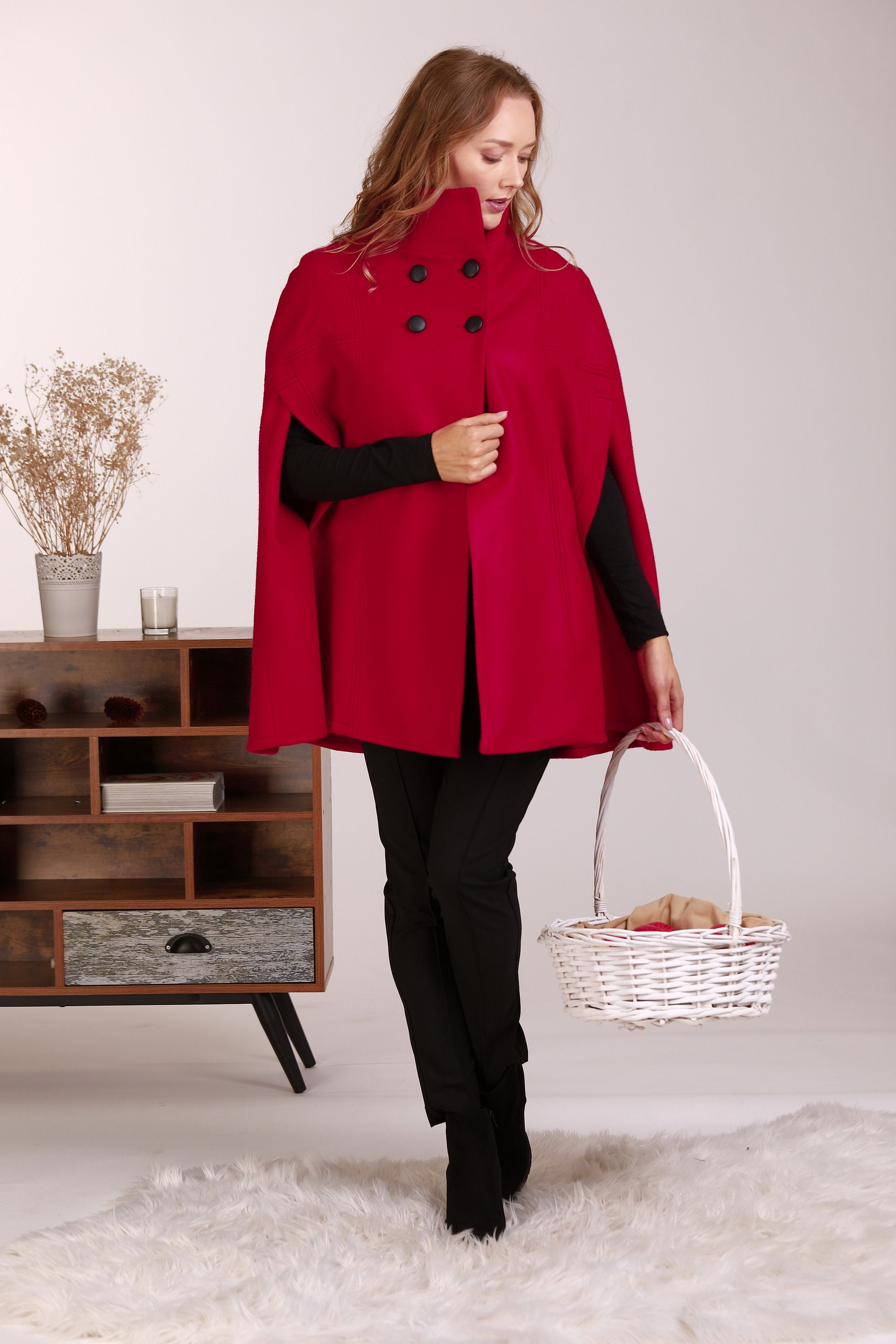 Wool Designer Cape Coat Etsy UK