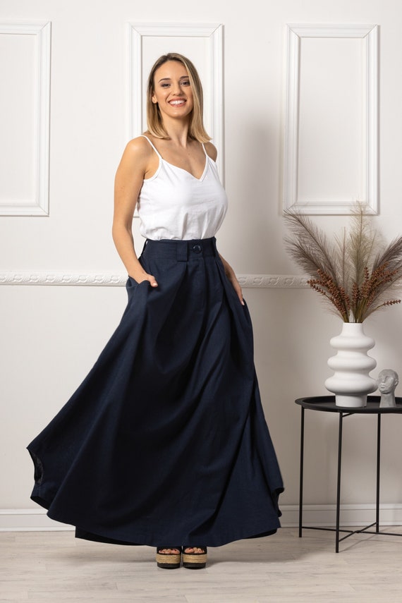 Navy blue heavy shop skirt