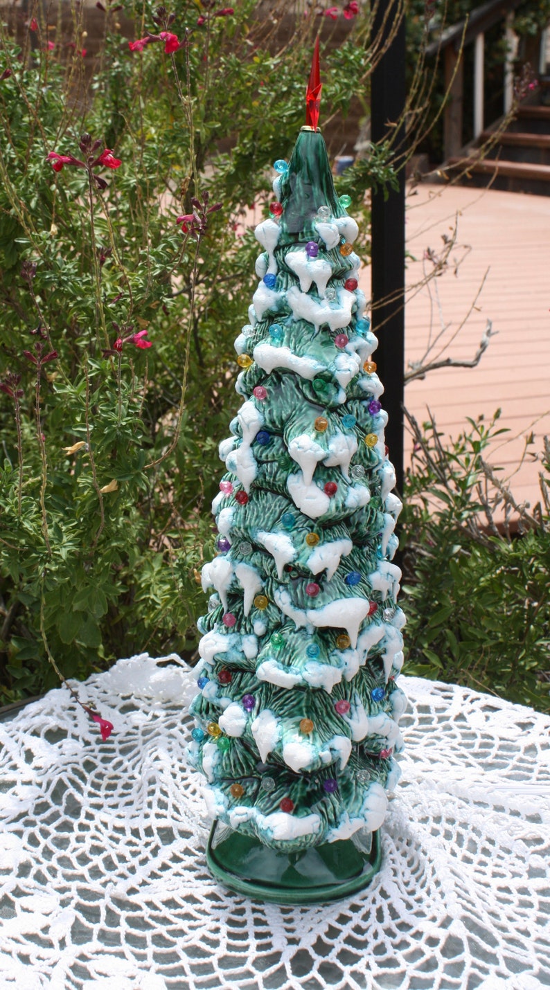 17 Ceramic Christmas Tree Window Sill Tree Green with Etsy