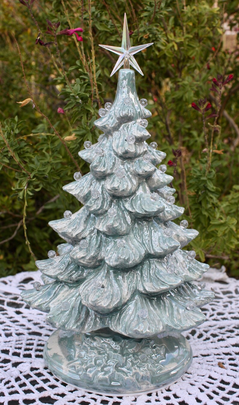 VINTAGE Style Ceramic Christmas Tree Doc Holliday with lights base and bulb
