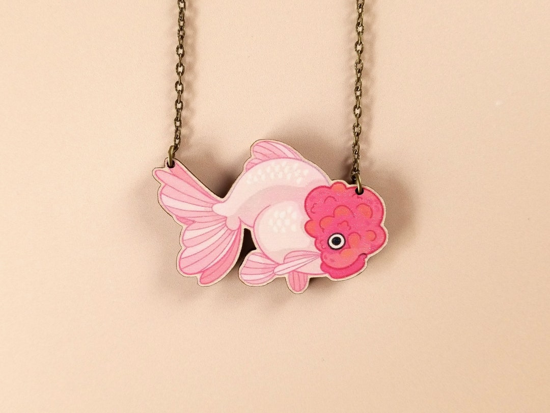 Chunky Oranda Goldfish Necklace Maximalist Kitsch Raspberry Pink Fish ...