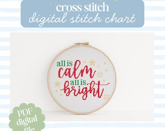 Christmas Cross Stitch Pattern: All Is Calm (PDF Download)