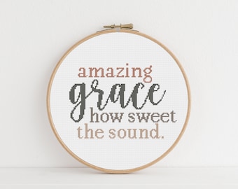Patrón de punto de cruz "Sublime Gracia" - Frase de fe para principiantes (PDF)