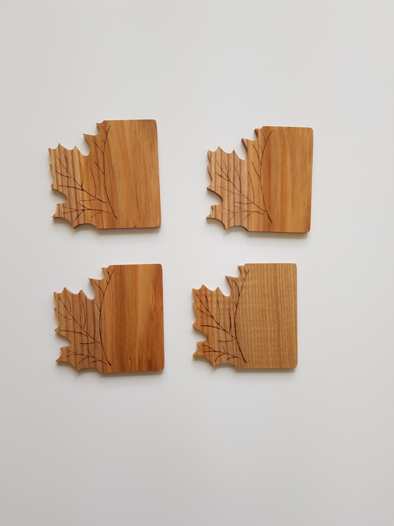 Wooden coasters maple leaves Etsy
