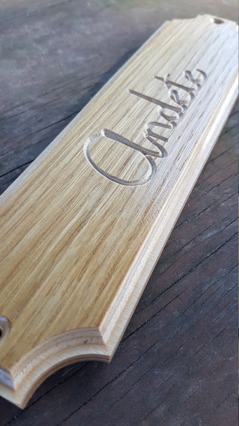 Wooden Engraved Name Plate Made of Plywood With Oak Veneer Etsy