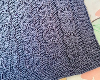 Knitting pattern Aran weight baby blanket Beading pdf