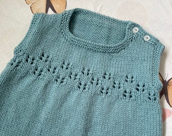 Knitting pattern baby toddler sleeveless top Little Chequers