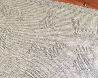 Knitting pattern DK baby blanket Puppies pdf