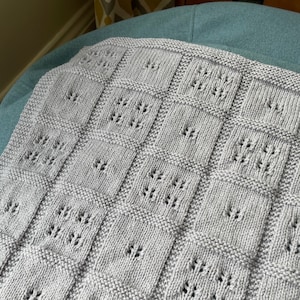 Knitting pattern DK baby blanket Quartet pdf