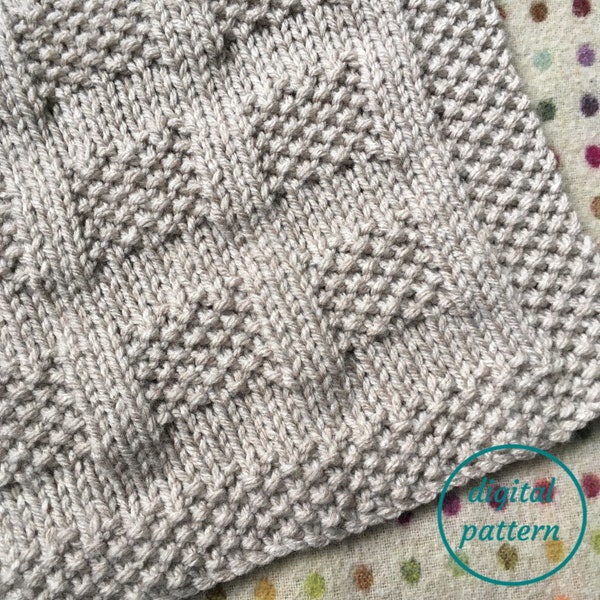 Easy knitting pattern baby blanket super chunky All Square