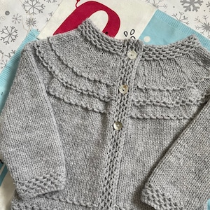 Knitting pattern DK baby cardigan Lunar pdf