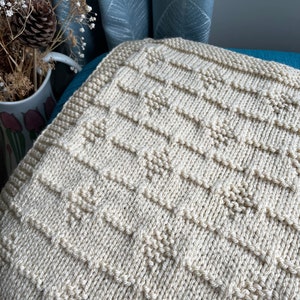 Easy knitting pattern Chunky baby blanket Diamante pdf
